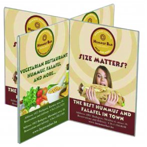 Krydsformet brochure holder